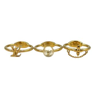 Louis Vuitton Gold Gold Plating Band Ring (Pre-Owned)