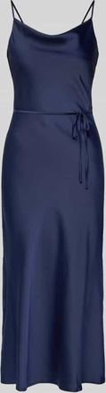 Vero Moda Midikleid aus Satin Modell Thea in Marine, Gr&ouml;&szlig;e 38