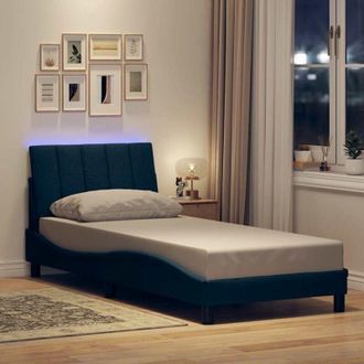 vidaXL Estructura De Cama Sin Colch&oacute;n Tela Azul 90x190 Cm Vidaxl