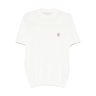 Brunello Cucinelli Embroidered-logo Knitted T-shirt