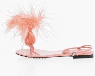 Bottega Veneta Feather Dot Flat Sandals, Size 9.5