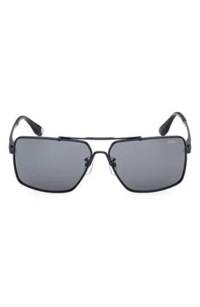 BMW 60mm Sunglasses in Matte Blue /Smoke at Nordstrom Rack