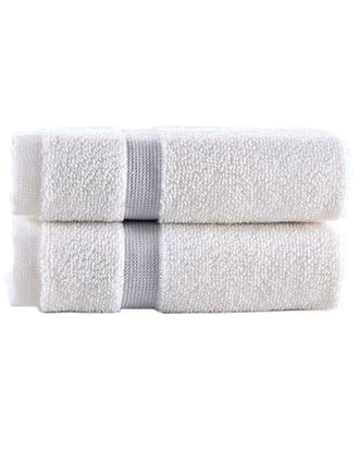 Brooks Brothers Contrast Border 2Pc Wash Towels