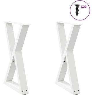 vidaXL Patas Para Mesa De Comedor (2 Unidades), Color Blanco, 50 X 72-73,3 Cm, Acero Vidaxl