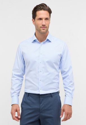 Eterna Langarmhemd ETERNA MODERN FIT, Herren, Gr. 46, Normalgr&ouml;ssen, blau (hellblau), 100% Baumwolle, tailliert, Manschette, Hemden Langarmhemd, NON IRON (b&uuml;