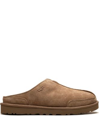 UGG Marcman slippers - men - Rubber/TENCEL Lyocell (LENZING)/Calf Suede/Wool - 7 - Brown
