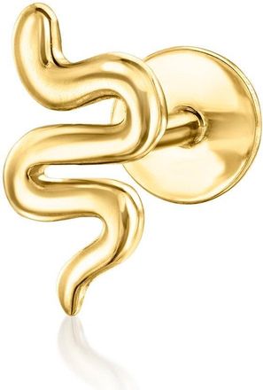 RS Pure by Ross-Simons 14kt Yellow Gold Petite Snake Flat-Back Stud Earrings