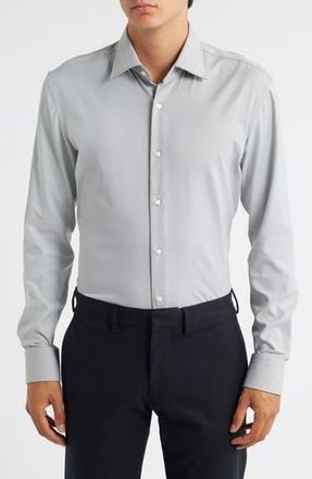 BOSS Roan Kent Slim Fit Button-Up Shirt in Medium Green at Nordstrom Rack, Size 14.5 - R