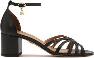 Kazar Zwarte leren sandalen met volledige hak - Dames - Sandalen met hakken - Zwart - 38 EU - Leer - Schoenen