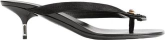 Versace Gavriel Suede Thong Sandalen - Dames - Sandalen met hakken - Zwart - 38 EU - Leer - Schoenen