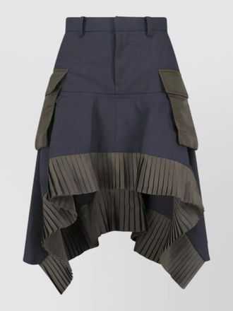 sacai midi asymmetric skirt