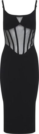 Elisabetta Franchi Bustier Gebreide Jurk - Dames - Feestkleedjes - Zwart - XS - Polyester - Kleedjes