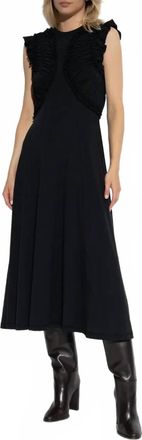 Ulla Johnson Shiva Sleeveless Ruffled Midi Dress In Noir