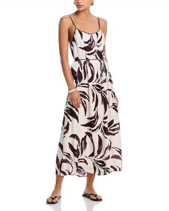 Bella Dahl Shirred Cami Midi Dress In Moroccan Palm Print