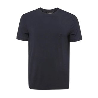 Giorgio Armani T-Shirts, male, Blue, Size: 2XL Blue Viscose Stretch T-shirt and Polo