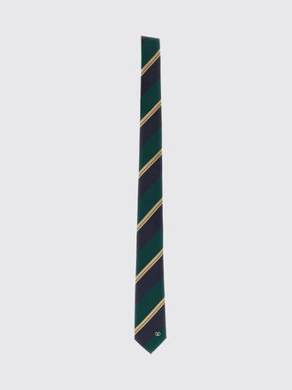 Valentino Garavani Striped Pure Silk Tie with VLogo Signature Detail
