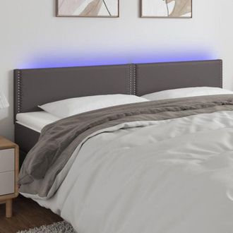 vidaXL Testiera a led Grigio 180x5x78/88 cm in Similpelle - Vidaxl
