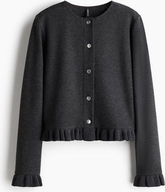 H&M Cardigan mit Volants - Grau