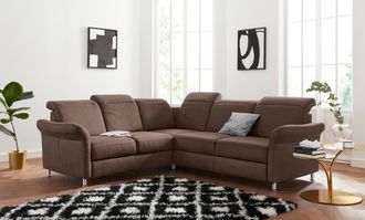 Sit&more Ecksofa &raquo;Darwin L-Form&laquo; inklusive Federkern, wahlweise mit Kopfteilverstellung, Bettfunktion