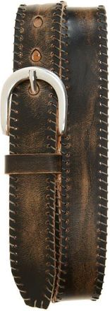 Our Legacy Friday Whipstitch Leather Belt in Vintage Black Leather at Nordstrom, Size 100
