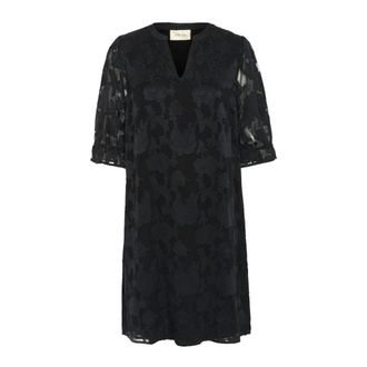 Cream Cryana Jurk - Dames - Korte kleedjes - Zwart - L - Polyester - Kleedjes