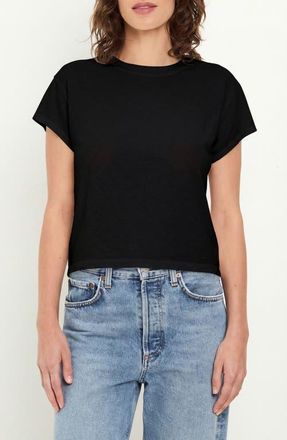Michael Stars Grayson Chopped Crewneck T-Shirt in Black at Nordstrom