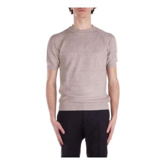 Tagliatore Round-neck Knitwear, male, Beige, Size: XL Tagliatore Sweaters Beige