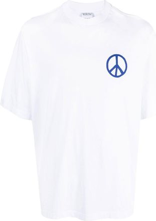 Marcelo Burlon County Peace logo T-shirt - men - Cotton - S - White
