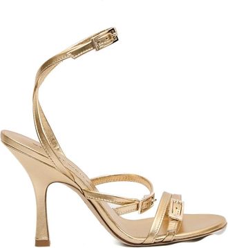 Stuart Weitzman Strappy Sandalen Oro - Dames - Sandalen met hakken - Geel - 39 EU - Leer - Schoenen