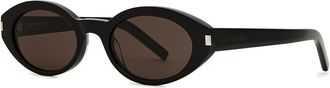 Saint Laurent Oval-frame Sunglasses, Designer Sunglasses, Black