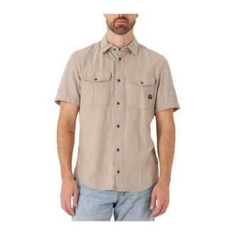 G-Star Casual Marine Slim Shirt voor Heren - Heren - Korte mouwen Overhemden - Beige - M - Katoen - Overhemden