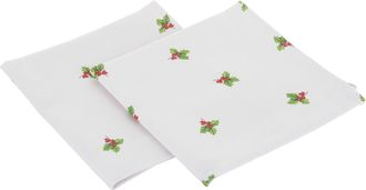 KASANOVA Set 2 tovaglioli Schiaccianoci Natale bianco in cotone