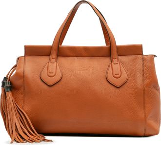Gucci Pre-owned Womens Bamboo Shopper Leather Tote - Tan - One Size