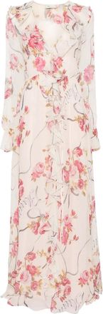 Blumarine Abito lungo a fiori - Toni neutri