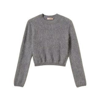 Twinset Trui met ronde hals - Dames - Ronde hals truien - Grijs - M - Wol - Truien & Vesten