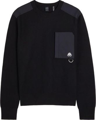 Moose Knuckles Lowan Panelled Knit Sweatshirt - Black - XL