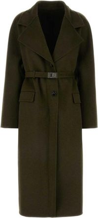 Ferragamo Olive Single Breasted Coat