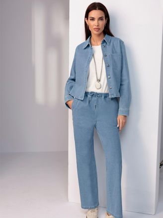 Heine Jeansbluse HEINE, Damen, Gr. 34, blau (blau, bleached), 72% Baumwolle, 27% Polyester, 1% Elasthan, unifarben, Blusen Jeansbluse