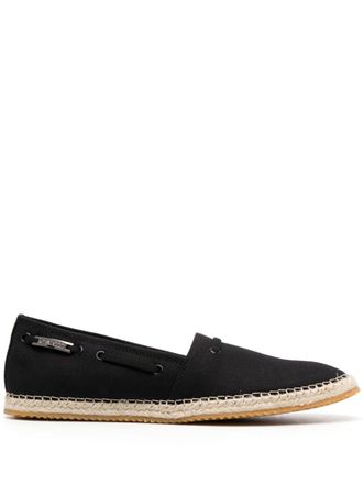 Roberto Cavalli logo-plaque flat espadrilles - Black