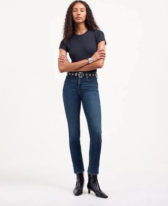 Madewell Stovepipe Jeans Womens Blue Deming Wash Skinny Leg Ankle DDR2793