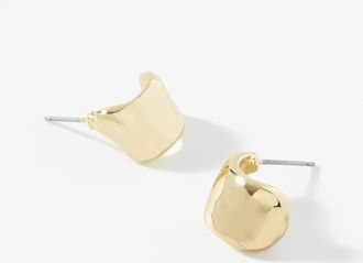 Simons Womens Large shiny half-Hoop Earrings