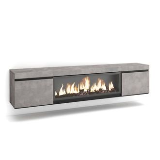 Skraut Home Skraut Home - Mueble Tv, Televisi&oacute;n, Muebles De Sal&oacute;n, Almacenaje, 210, Para Tv Hasta 80, Chimenea El&eacute;ctrica Xxl, Colgado, Suspendido, Estilo Moderno,