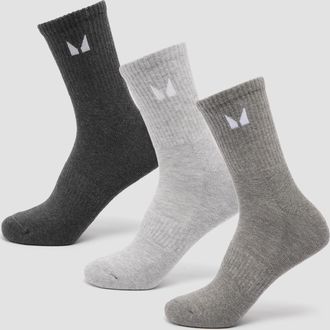 MyProtein Unisex Crew Socks (3 Pack) - Grey - UK 2-5