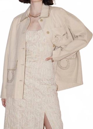Bailey Rose Western Embroidered Jacket In Tan