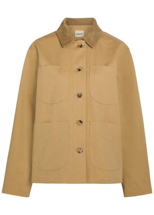 Khaite Wyatt Suede and Cotton Jacket - Beige - S (UK8-10 / S)
