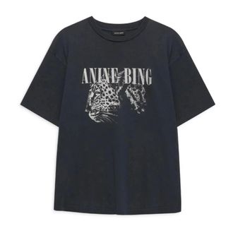 Anine Bing T-Shirts, female, Black, Size: S Cohen Tee
