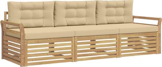 vidaXL Conjunto De Sof&aacute;s De Exterior 3 Uds. Y Beige Vidaxl