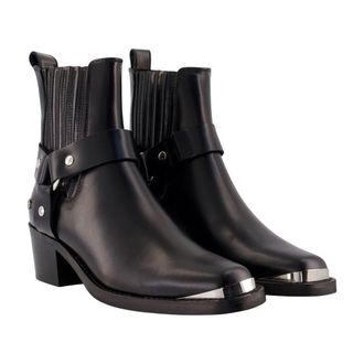 Anine Bing Biker Calfskin Ankle Boot - Black