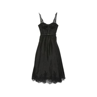 Zimmermann Valiant Midi-jurk met kanten afwerking - Dames - Jurken - Zwart - Maat: S Katoen