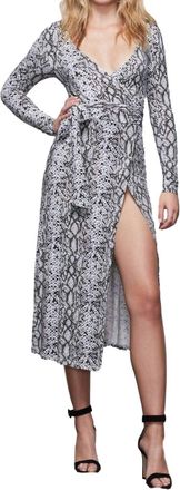 Good American Printed Wrap Dress In Python